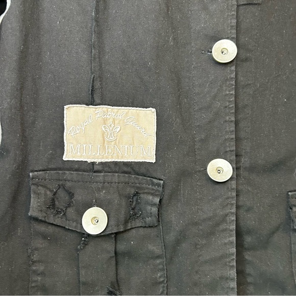 Fantaisy Woman’s Black Utility Jacket w/ Y2K Patch Detail – Size L - Picture 2 of 12